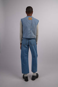 B Sides - Reversible Reworked Vintage Denim And Sherpa Vest