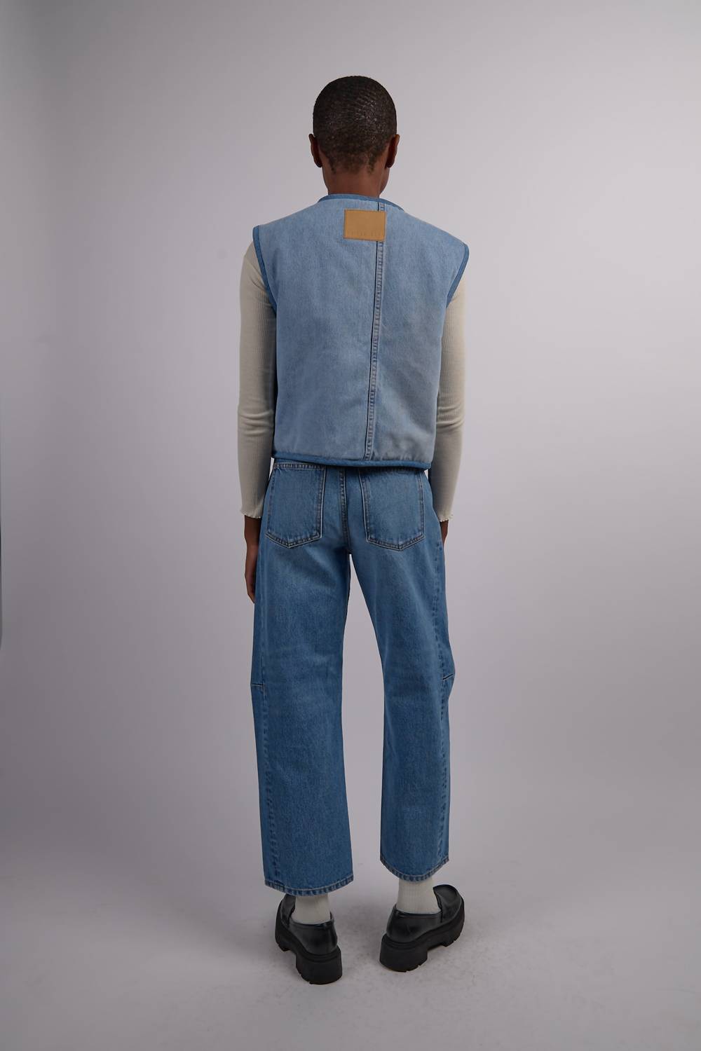 B Sides - Reversible Reworked Vintage Denim And Sherpa Vest