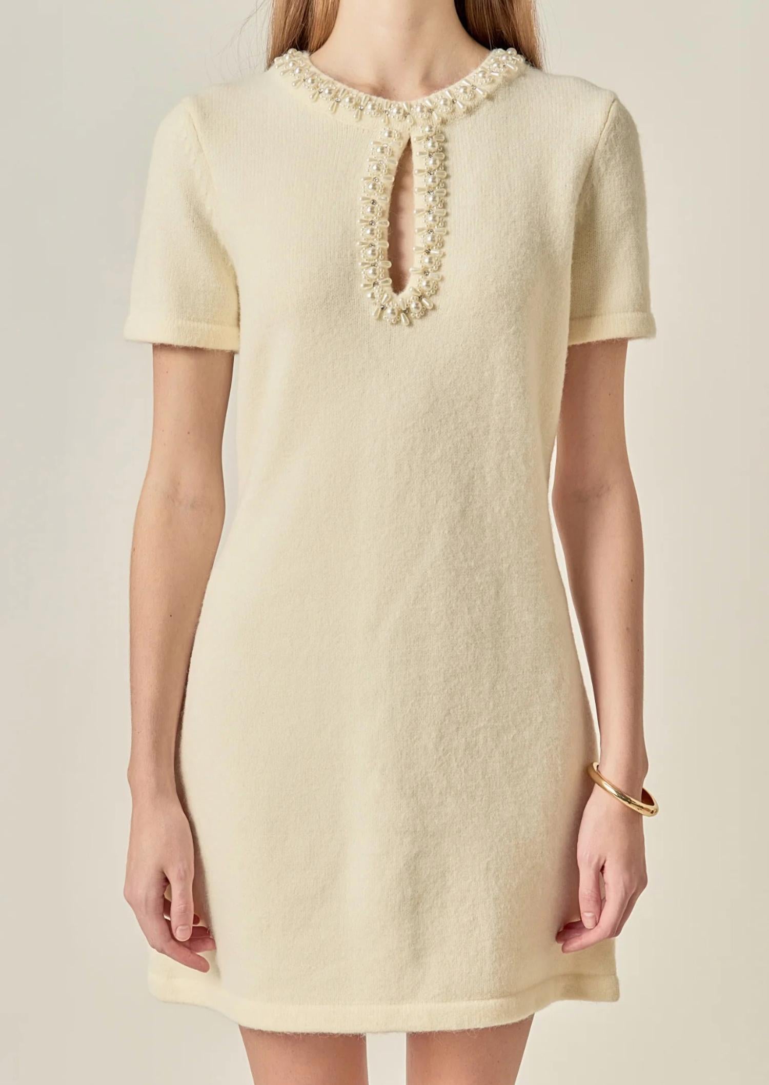 English Factory - Pearl Key Hole Dress