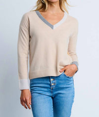 Lisa Todd - Women's Color Wheel Colorblock V Neck Sweater