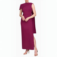 Kay Unger - Dominica Asymmetric Crepe Gown