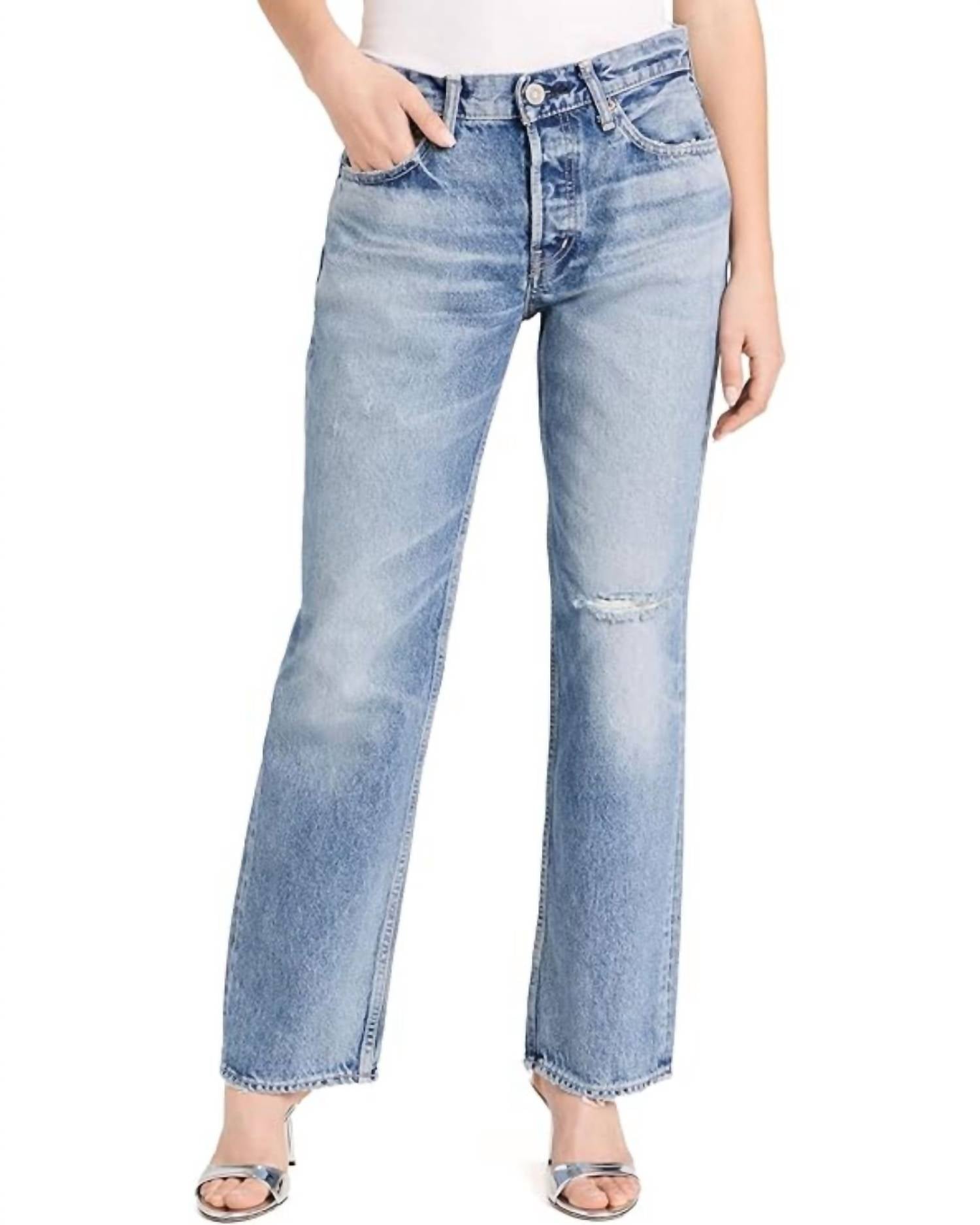 Moussy - Ballard Wide Straight Mid Rise Jean