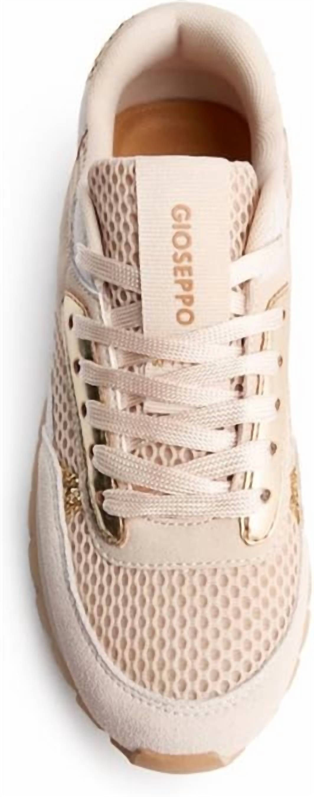 Gioseppo Women's Funkley Sneaker in beige - women's sneaker - alternate view