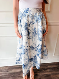 Dress Forum - Coastal Toile Midi Skirt