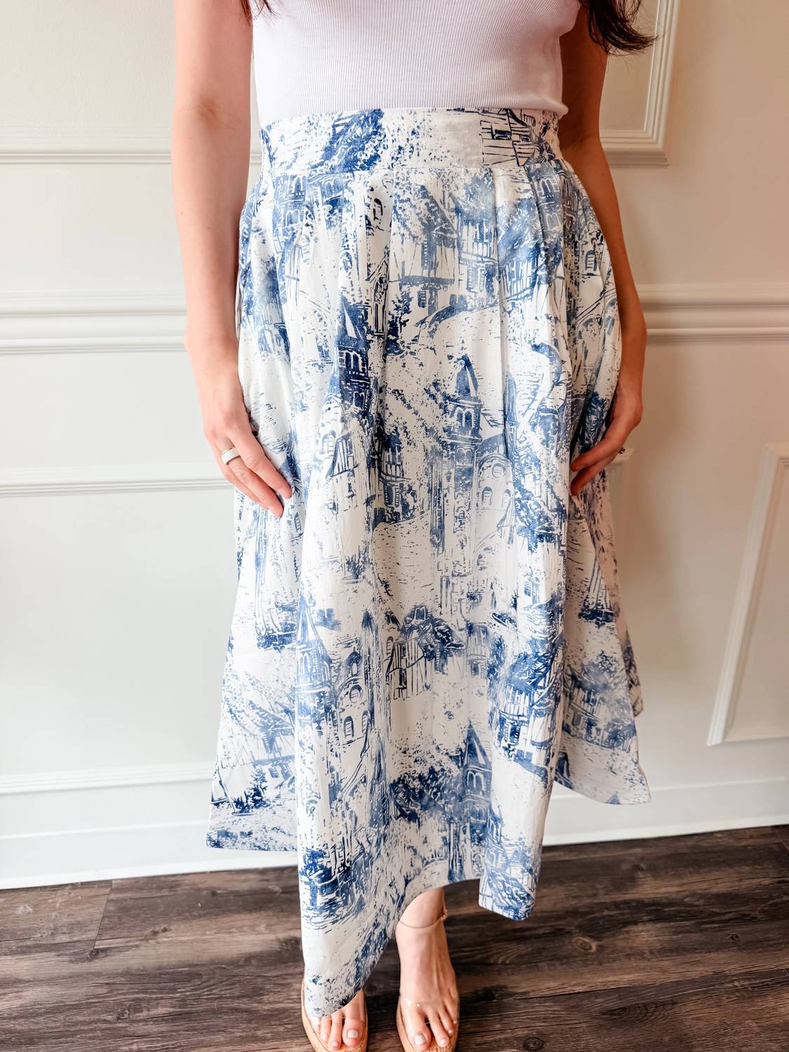 Dress Forum - Coastal Toile Midi Skirt