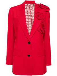 Valentino - Floral Appliqué V-neck Blazer