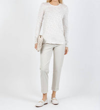ATM Long Sleeve Destroyed Wash Tee in seashell silver - women's long sleeve top - view 5