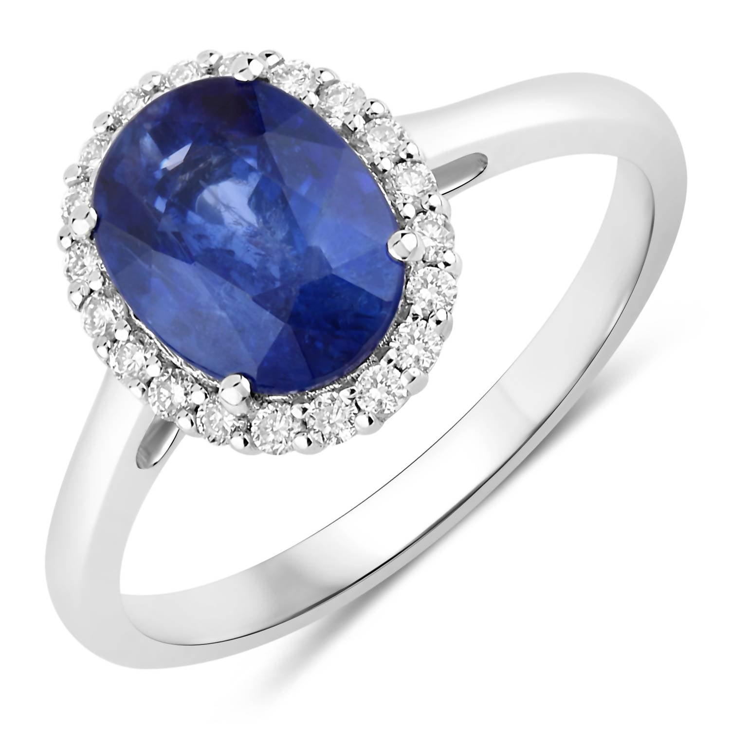 Diana M Jewels Women's Oval Natural Sapphire Fashion Ring (2.58 Ct) - Signature in 18k white gold - women's jewelry