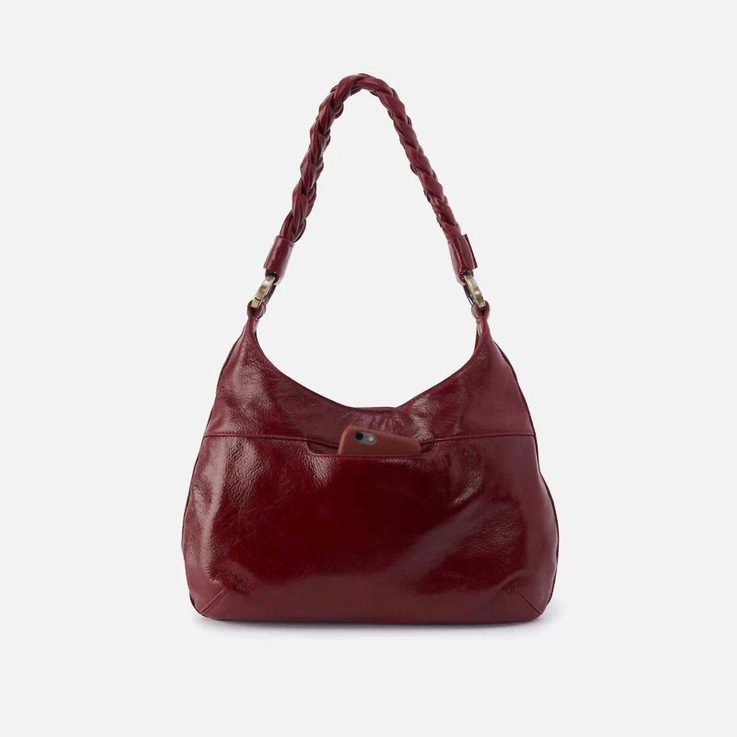 HOBO Women's Madison Shoulder Bag in garnet gloss - women's bag - detail view