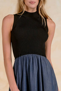 Elan - Sleeveless Mock Neck Dress