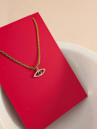 Tai Jewelry - Women's Braided Evil Eye Charm Necklace