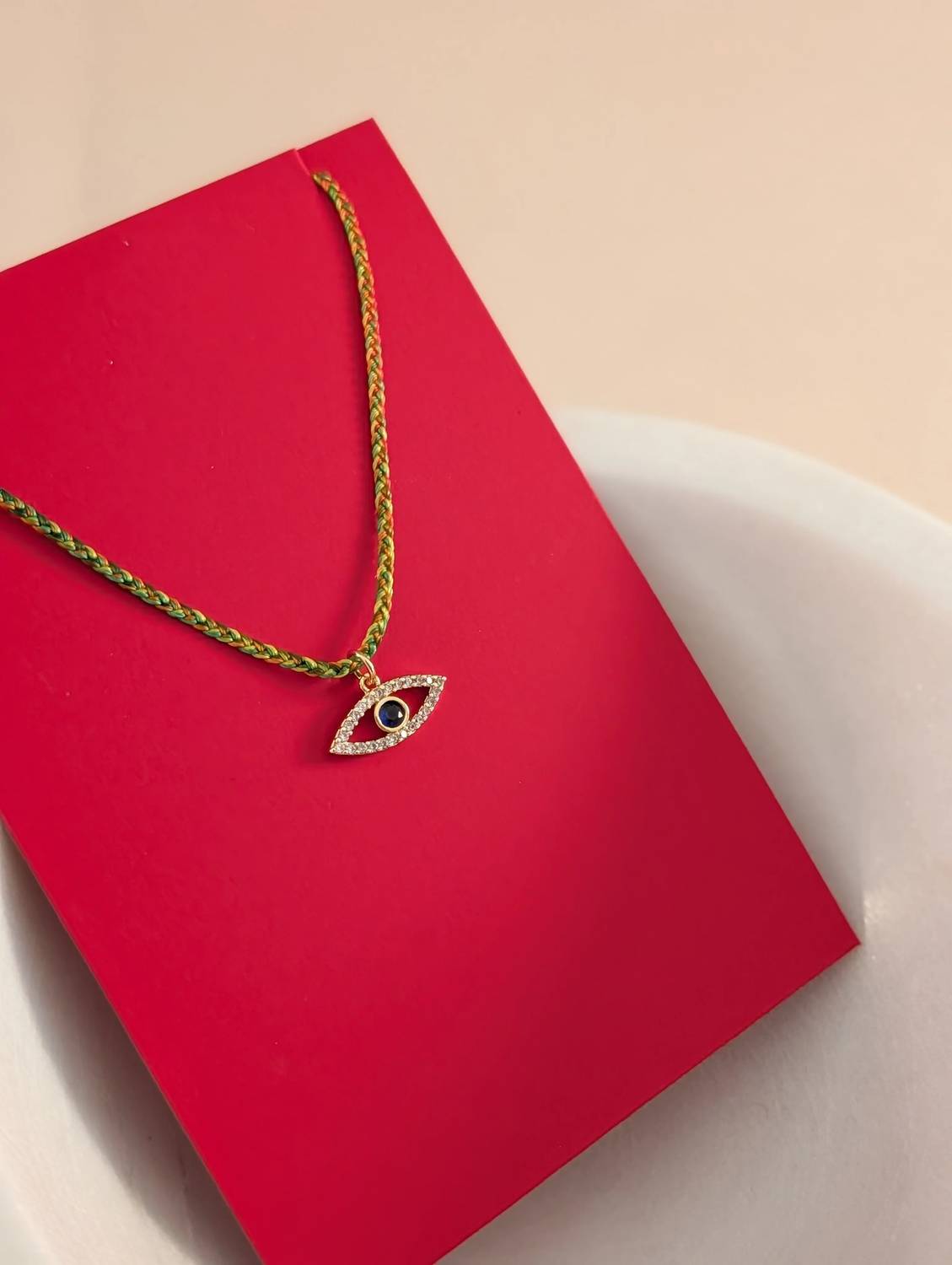 Tai Jewelry - Women's Braided Evil Eye Charm Necklace