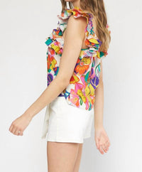Entro - Floral Square Neck Top