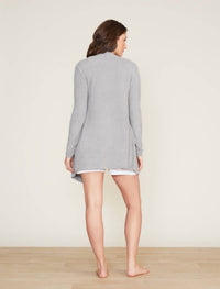 BAREFOOT DREAMS Cozychic Lite Island Wrap Cardigan in dove gray - women's cardigan - detail view