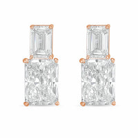 Diana M Jewels - Women's Emerald Lab-Grown Diamond Stud Earrings (7.00 Ct TCW) - Elegant