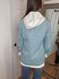 Risen - Billie Hooded Denim Blazer Jacket