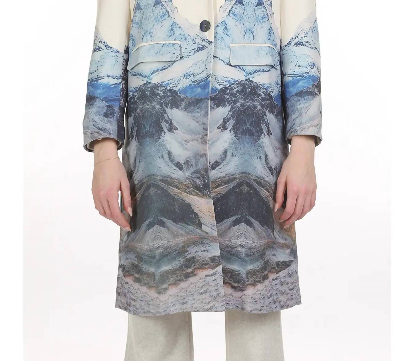 Beulahstyle - Nature Print Silk Blended Coat
