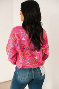 Queen Of Sparkles - Groovy Heart Tie Up Sweater