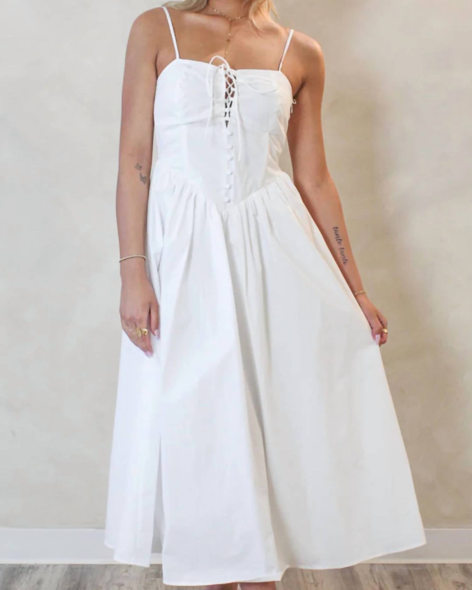 Blue Blush - VERONA POPLIN MIDI DRESS