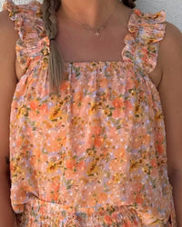RESET by Jane Mila Floral Top in tangerine - women's shirt