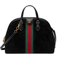 Gucci - Women's Ophidia Dome Suede Web Stripe Satchel Bag