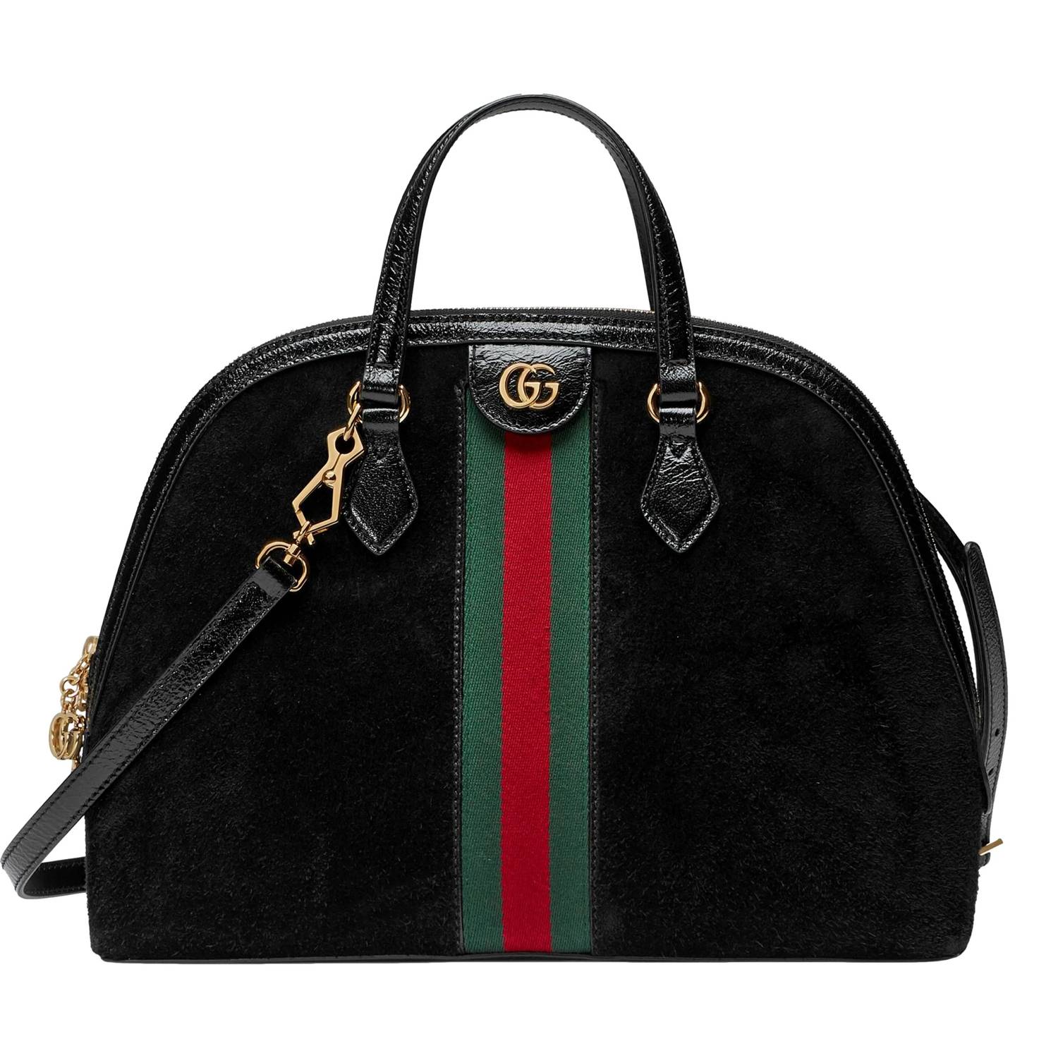 Gucci - Women's Ophidia Dome Suede Web Stripe Satchel Bag