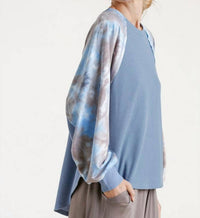 Umgee - Waffle Knit Tie Dye Top