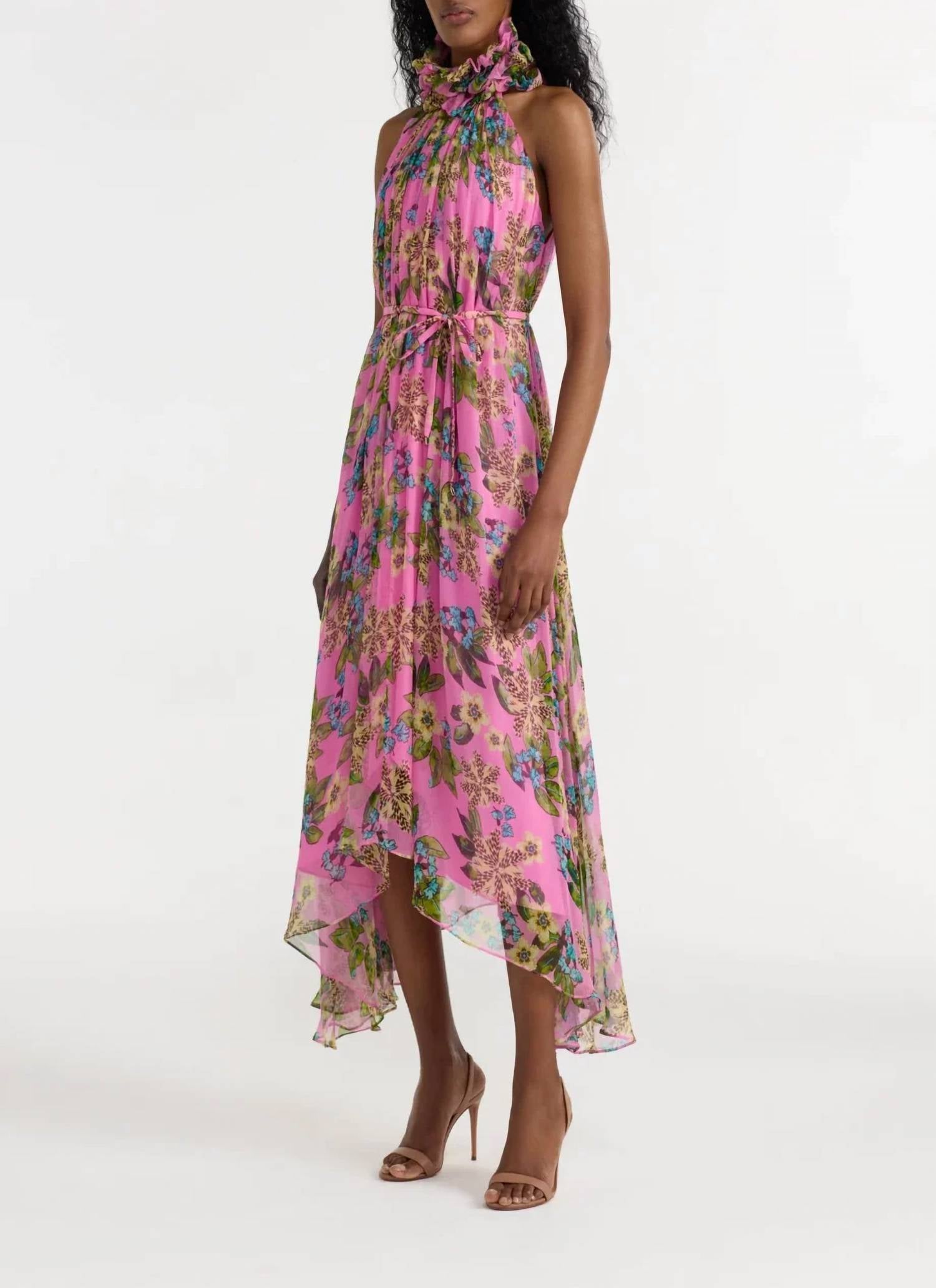 Saloni - Iris Ruffle Maxi Dress