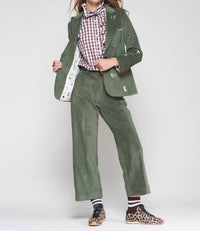 Vilagallo Dorin Cropped Trouser in green - women's jeans - detail view