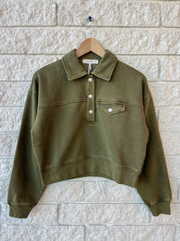 Frame - Polo Henley Sweatshirt