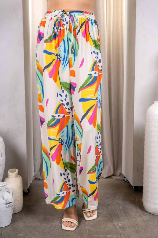 Paparazzi - Woven Mixed Print Pull-on Pant