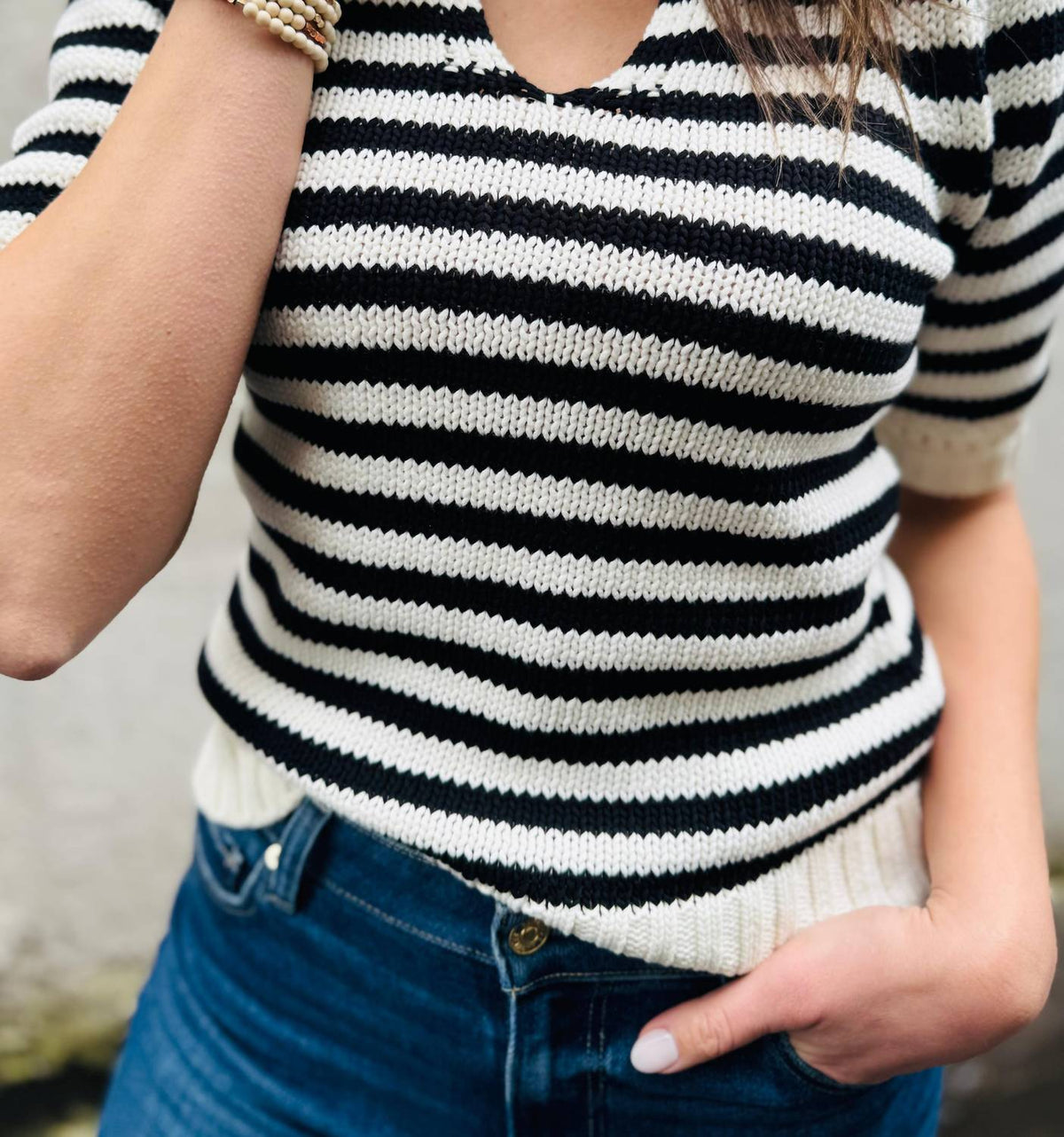 Michael Stars - Rosanna Striped Puff Sleeve Sweater
