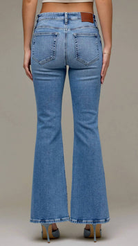 Hidden - Mid Rise Full Length Flare Jeans
