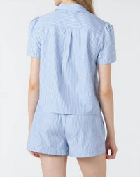Dex - Seaside Pearl Puff Sleeve Blouse