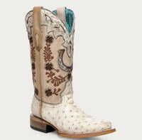 Corral - Women's Full Quill Ostrich Wide Square Toe Boots