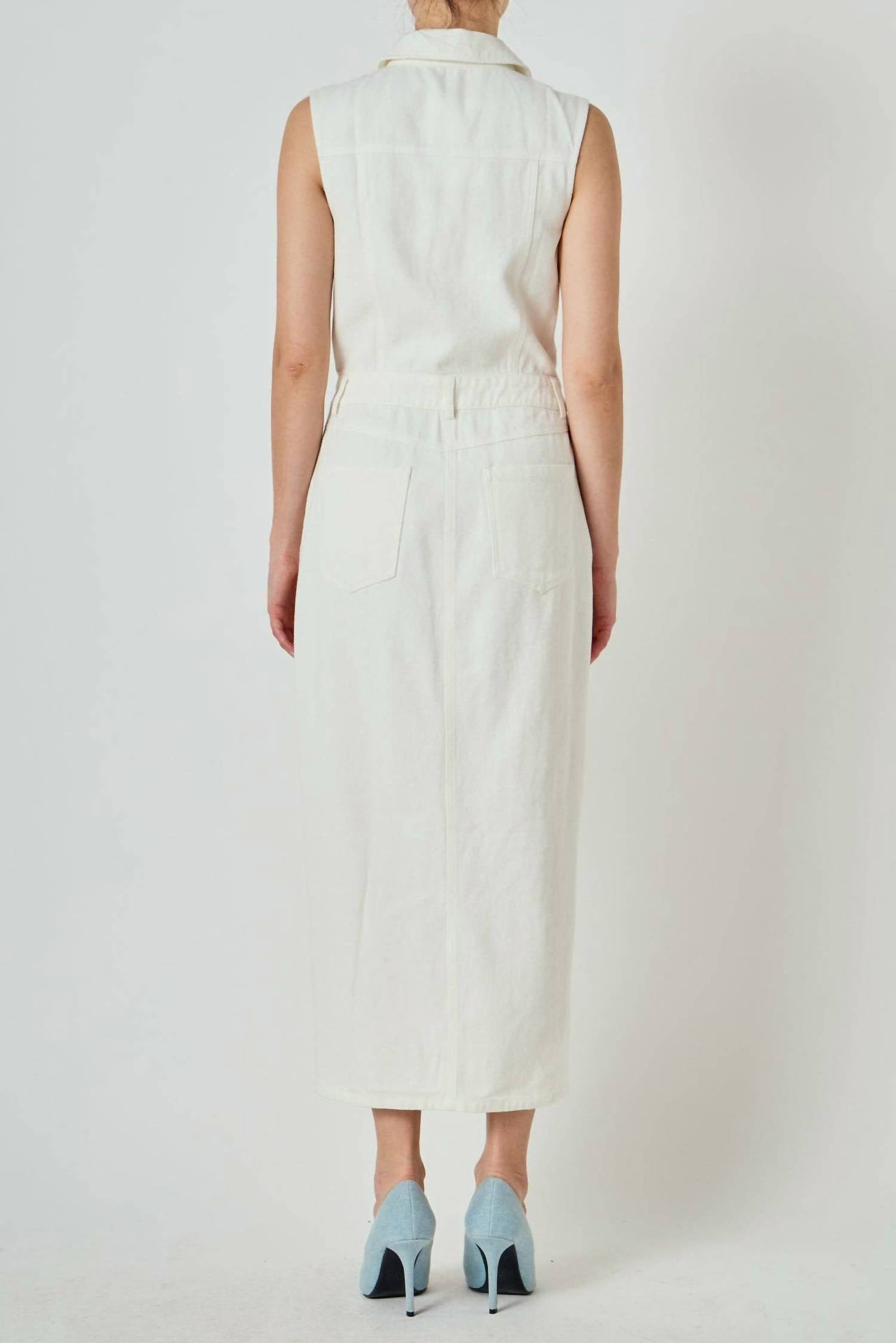 English Factory - Sleeveless Maxi Denim Dress