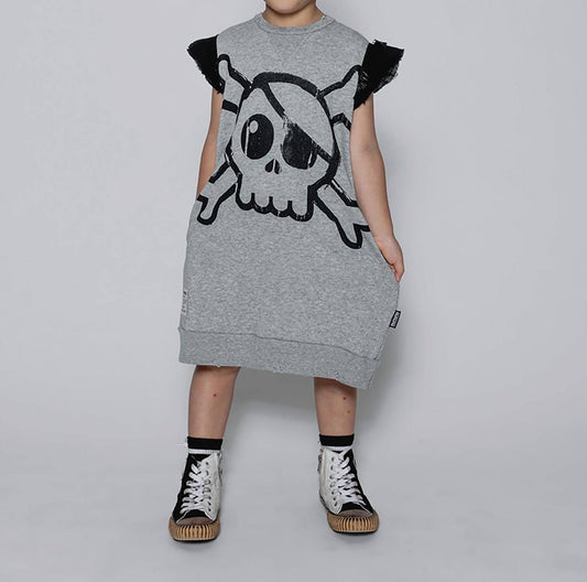 Girls Ruffled Sleeve Sweat Dress