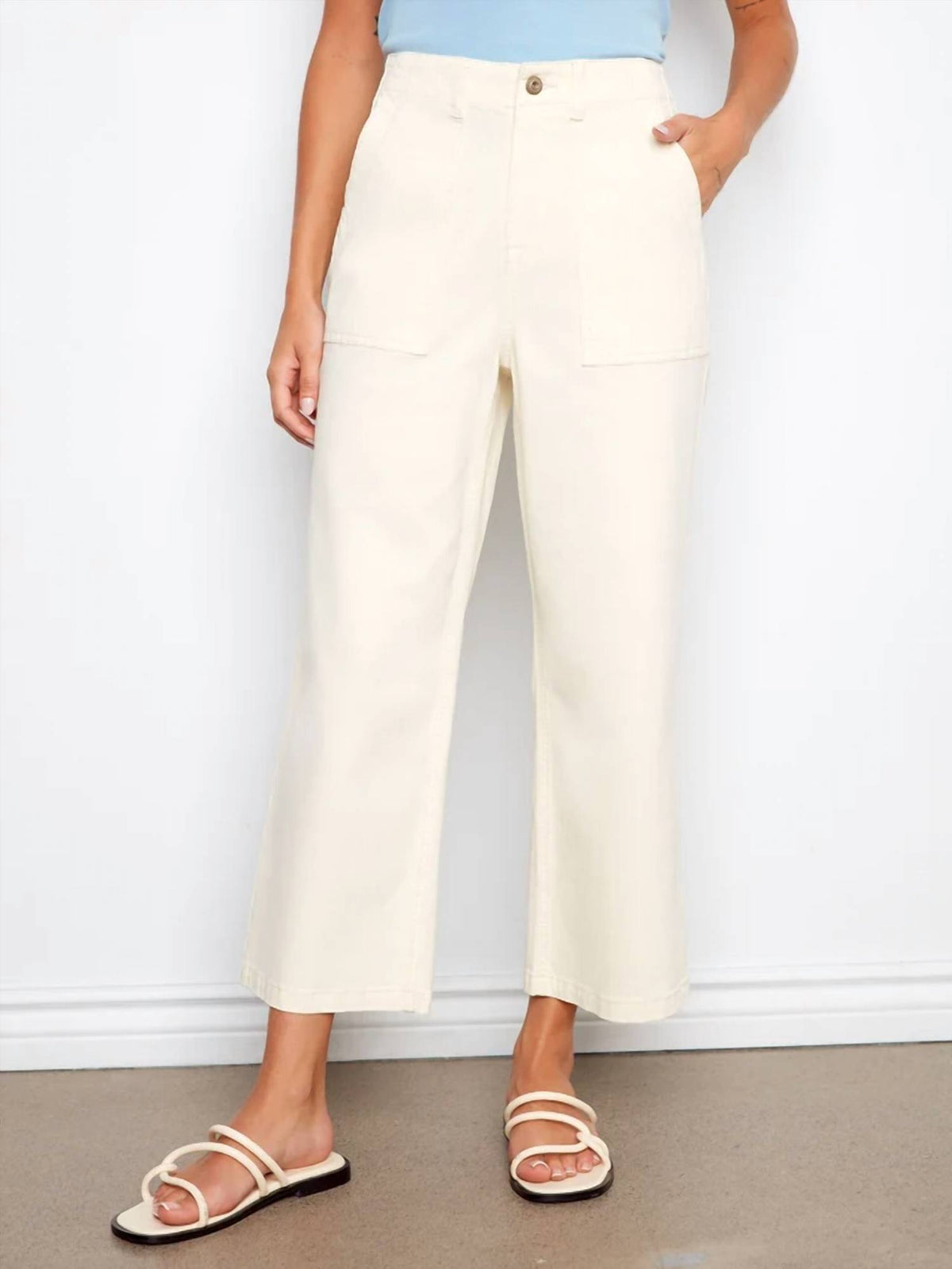 Charlie B - Cropped Utility Pocket Twill Pant