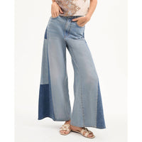 Veronica Beard - Vicki Patchwork Wide Leg Jeans