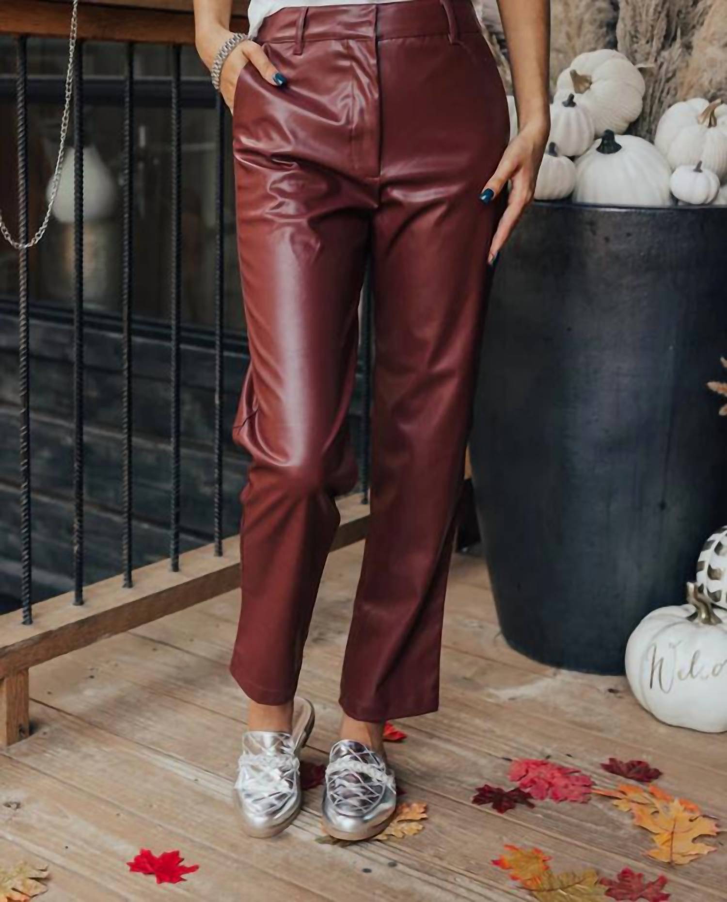 Entro - Catalina High Waist Faux Leather Pants