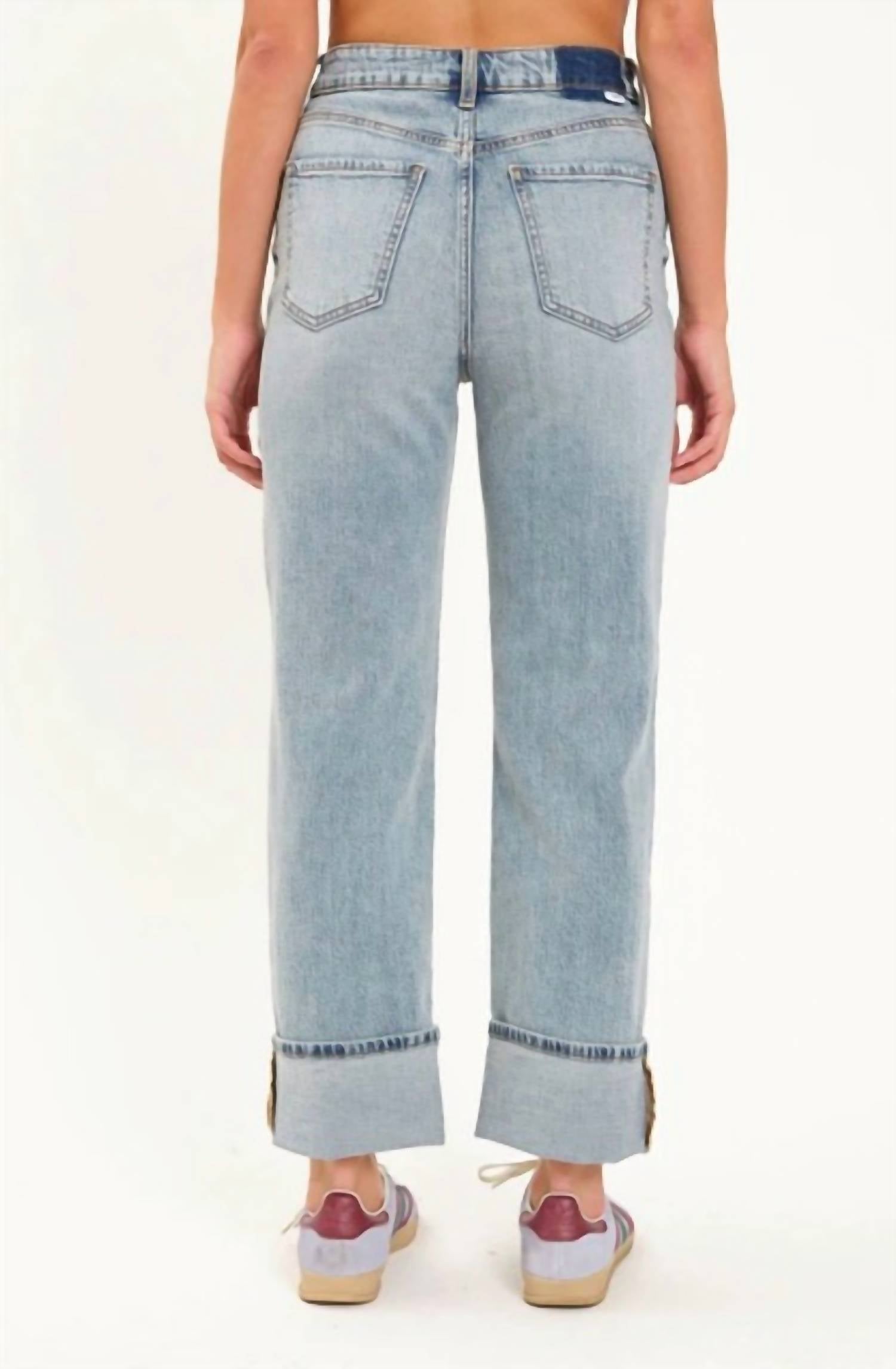 Daze - Sundaze High Rise Vintage Straight Cuffed Jeans