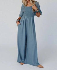 Three Bird Nest - Smocked Wide Leg Jumpsuit