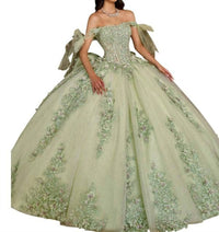 Rachel Allan - Floral Embroidered Corse Bodice Ballgown Dress