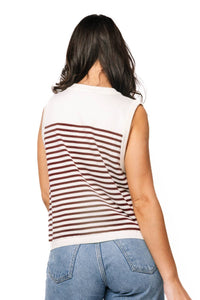 Queen Of Sparkles - Texas A And M Stripe Knit Tank Top