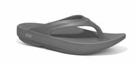 OOFOS Women's Oolala Slide Sandals in slate gray - women's sandal - detail view