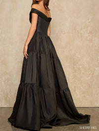 Sherri Hill - Off The Shoulder Ballgown With Deep V Illusion