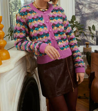 ALLISON NEW YORK Emerson Cardigan in orchid multi - women's cardigan - view 7