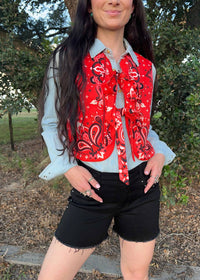 BUCKETLIST Riggin Top in red - women's shirt