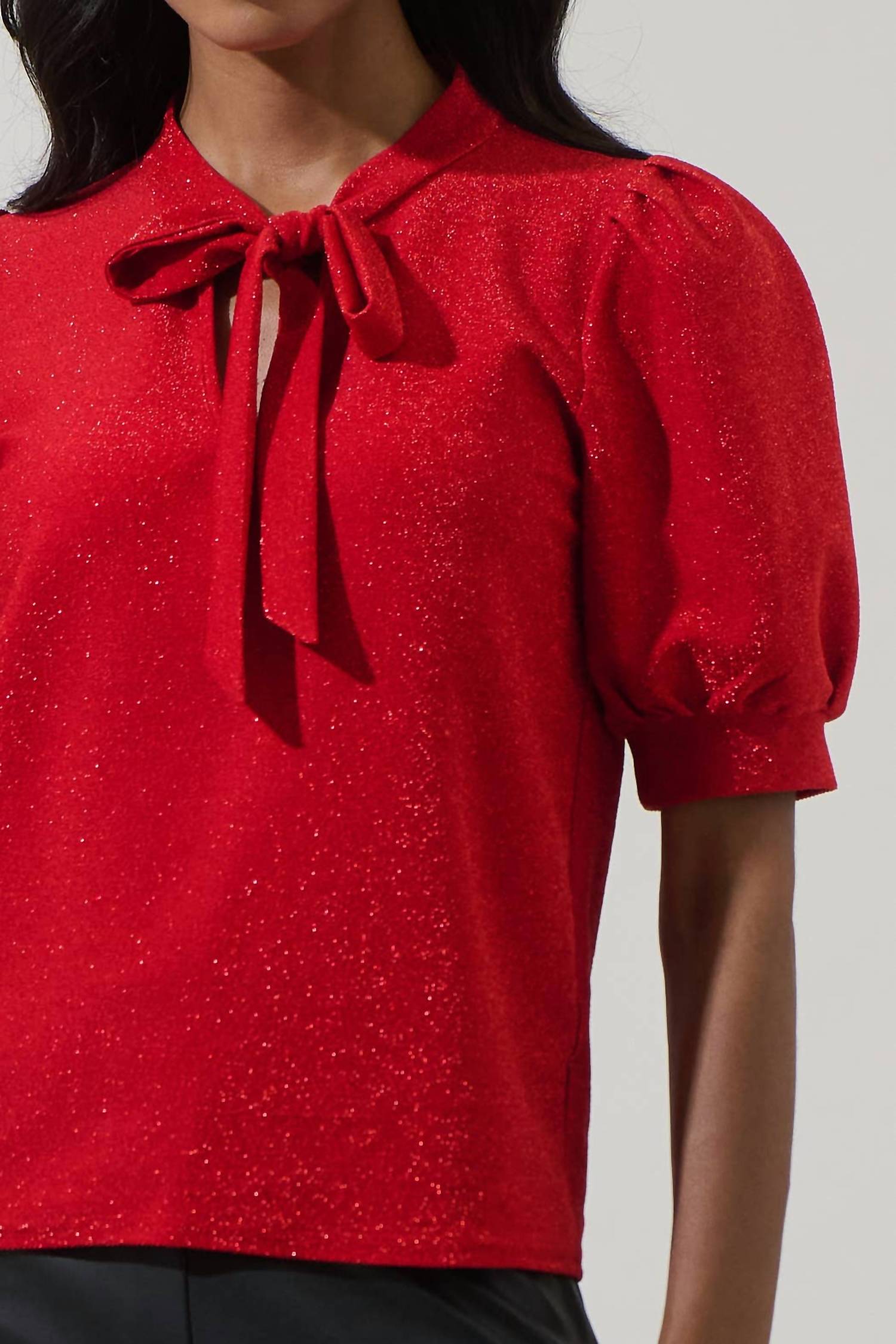 Sugarlips - Lisette Shimmer Bow Tie Top