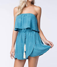 Honey Punch - Strapless Two-tier Wrap Dress